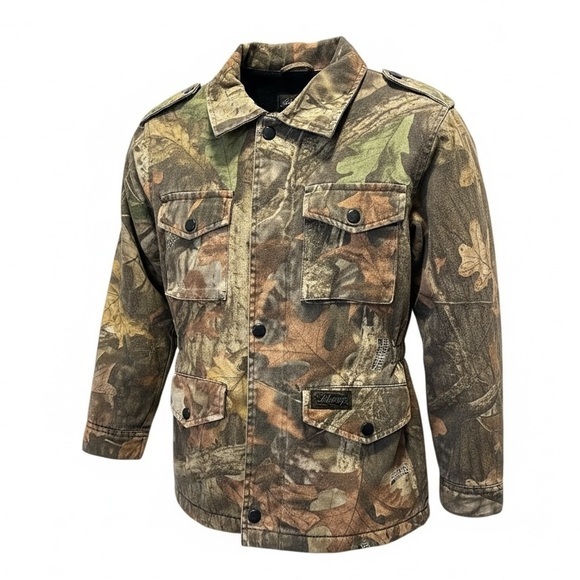 Vintage Liberty Child Boys Camo Jacket Full Zip Sherpa Lined - Size Small